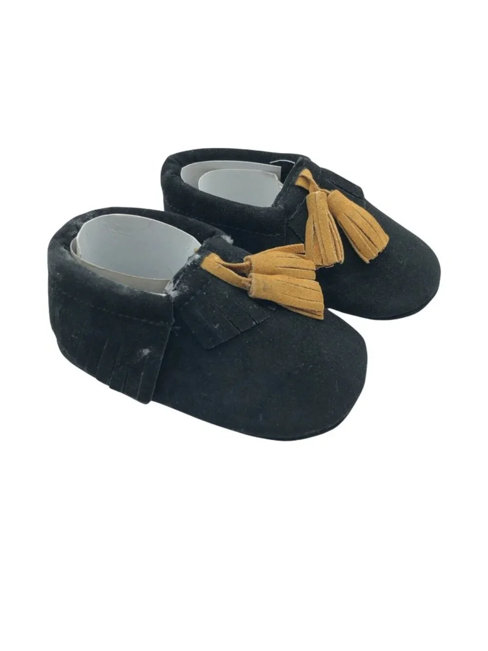 Toddler Boys Girls Moccasins Faux Suede Fringe Tassel Slip On Black Brown US 5